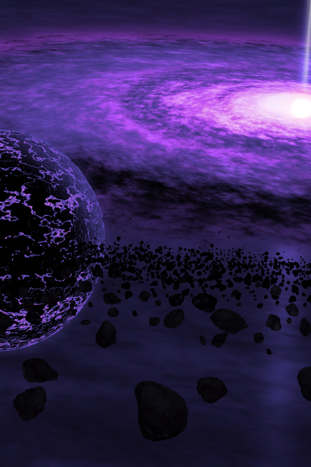 Полет метеоритов у черной дыры