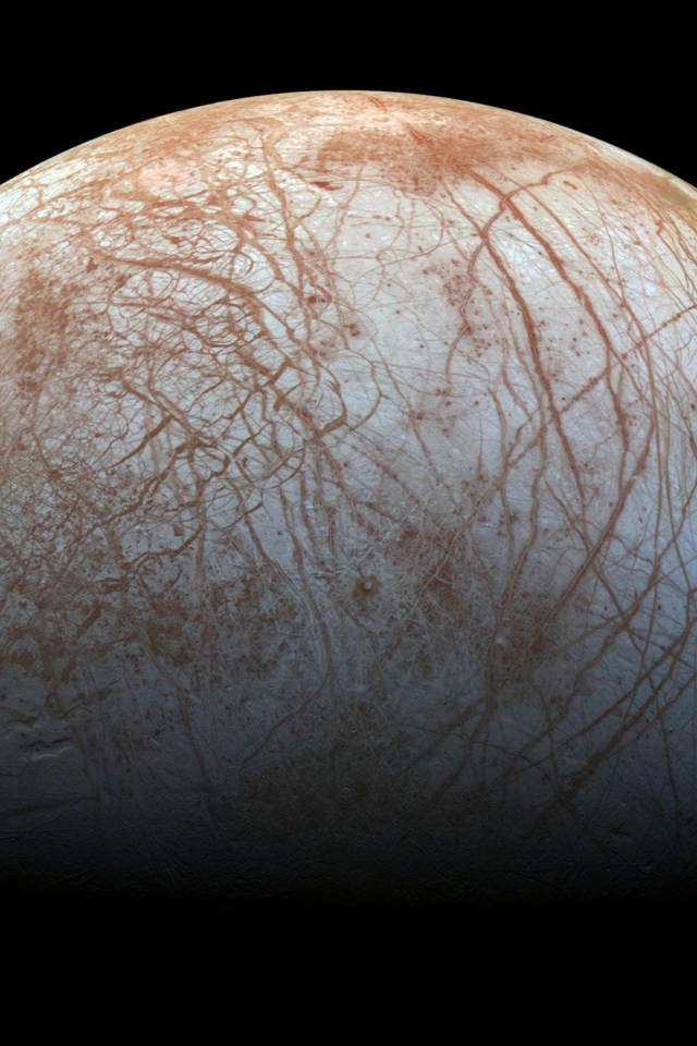 Поверхность планеты Юпитер на черном фоне