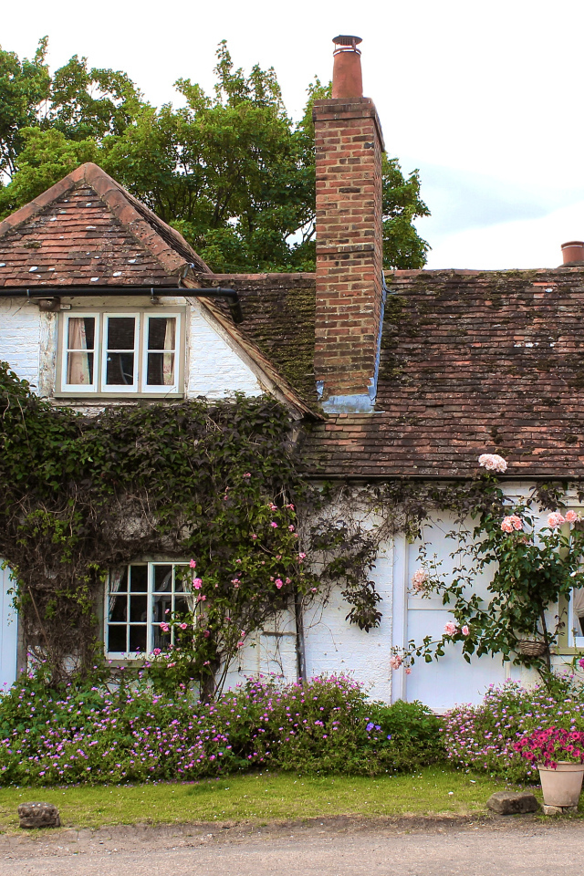 Красивый дом с цветами, Англия