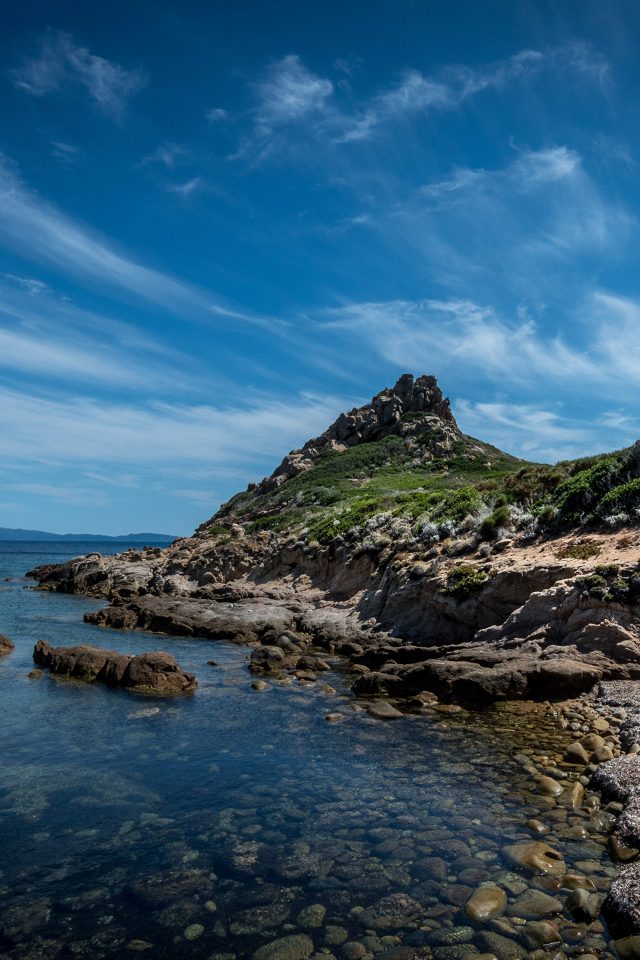 Красивое голубое небо над морем, Франция