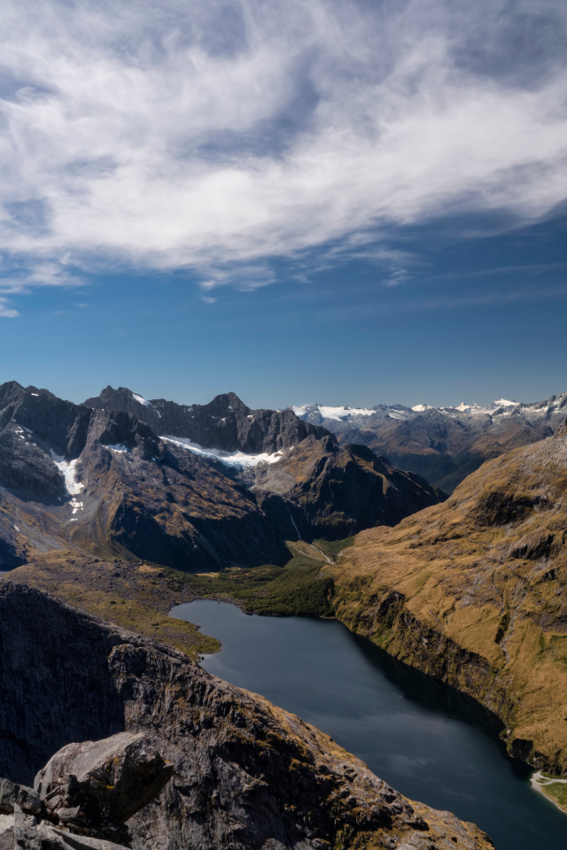 Озеро возле гор, Новая Зеландия