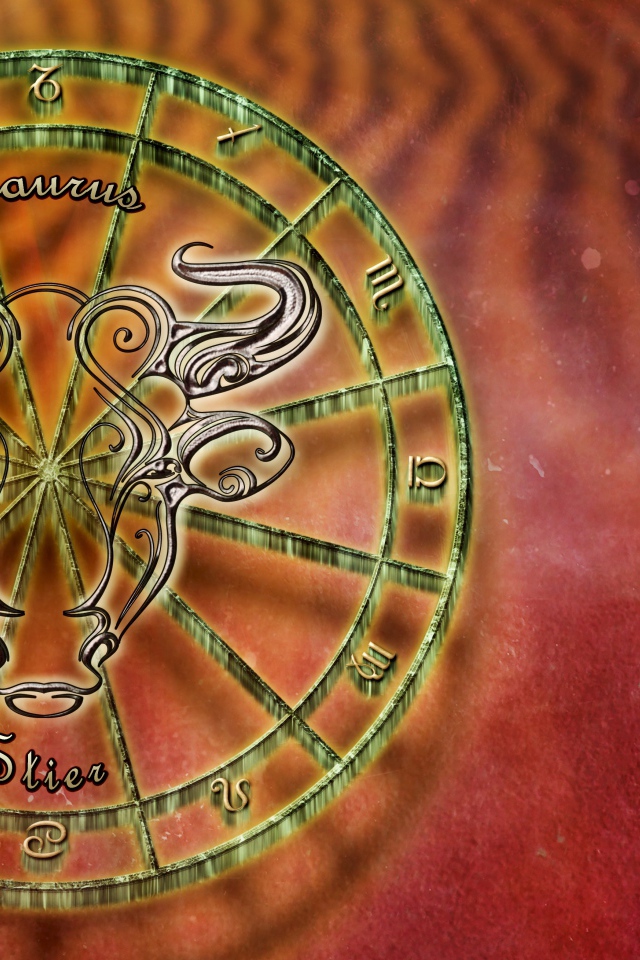 Зодиакальный знак телец на оранжевом фоне
