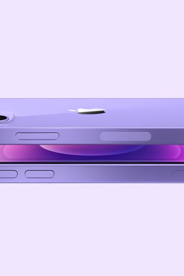 Фиолетовый  iPhone 12 Mini на белом фоне