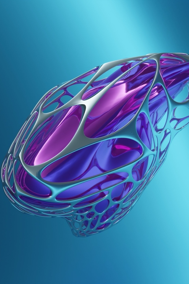 Объект 3д на голубом фоне