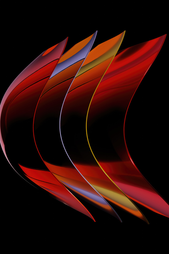 Абстрактные красные 3д формы на черном фоне