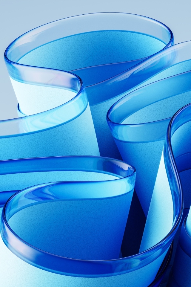 Абстрактный волнистый голубой узор на сером фоне