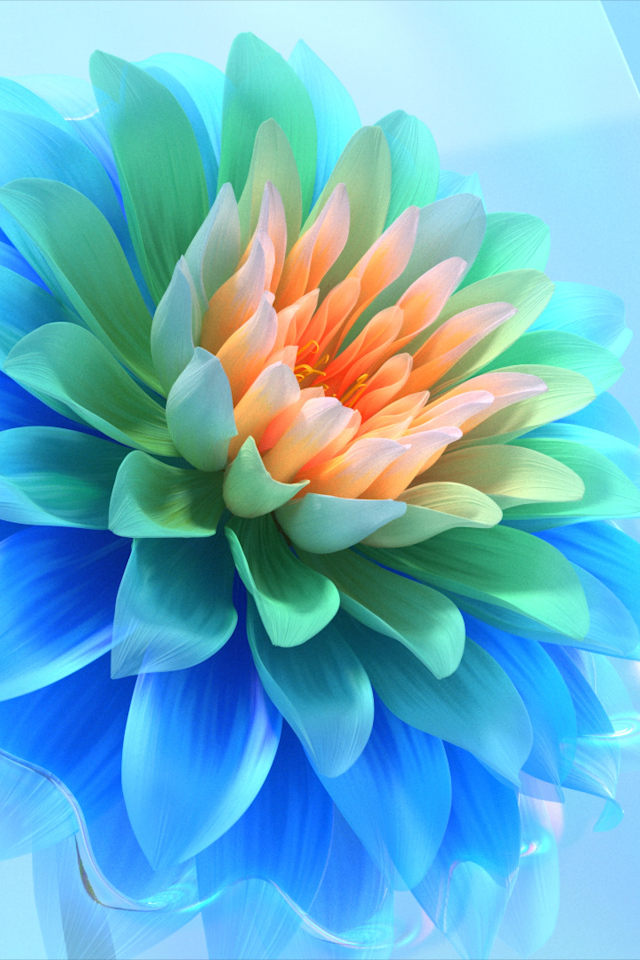 Красивый абстрактный цветок на голубом фоне