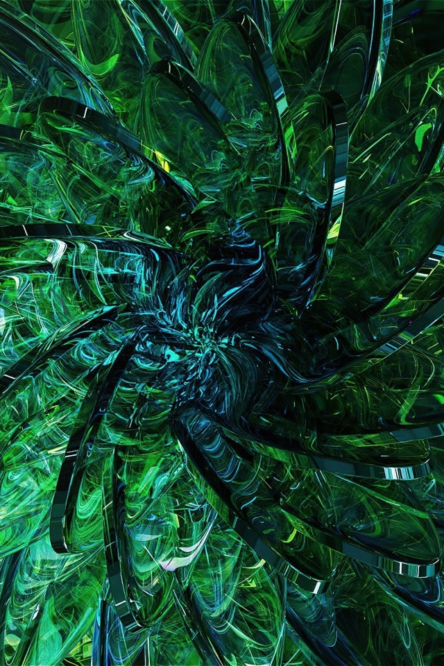 Красивый абстрактный зеленый цветок