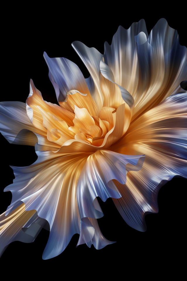 Красивый абстрактный белый цветок на черном фоне