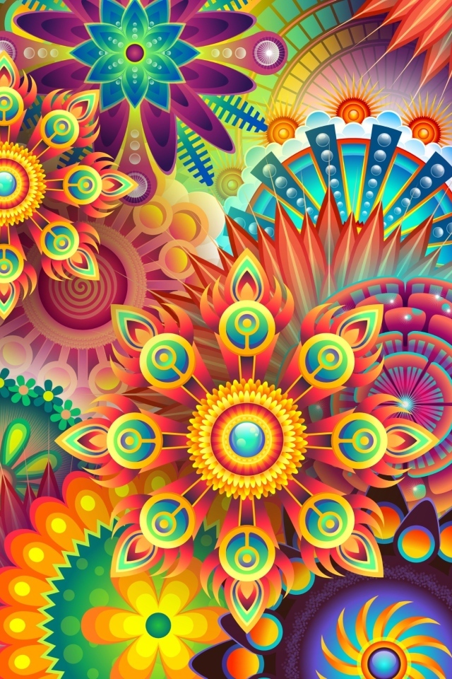 Красивый разноцветный узорный рисунок мандала