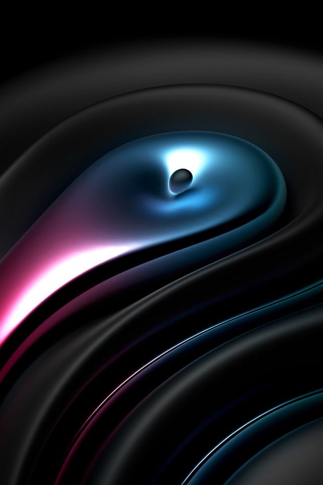 Черный абстрактный узор с синими вставками