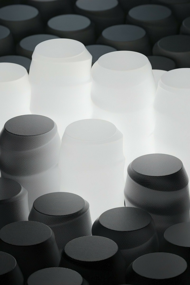 Черные  и белые 3д фигуры