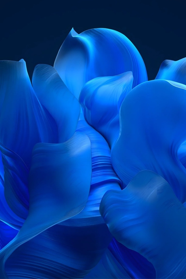 Голубой абстрактный цветок обои для  Windows 11