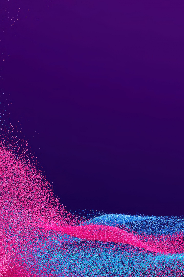 Голубой и розовый песок на фиолетовом фоне