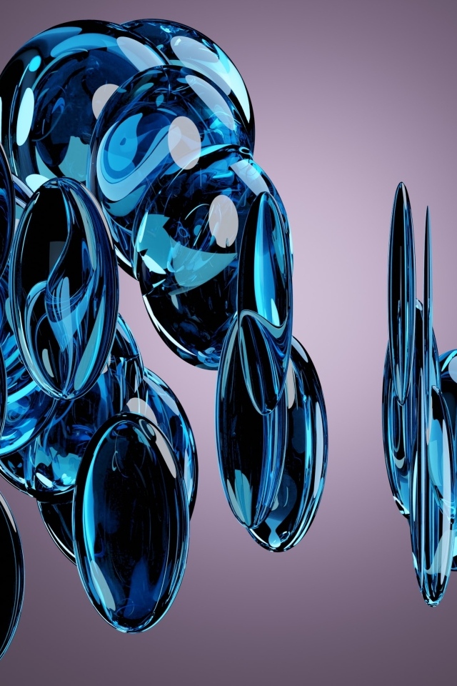 Синие кристаллы на черном фоне