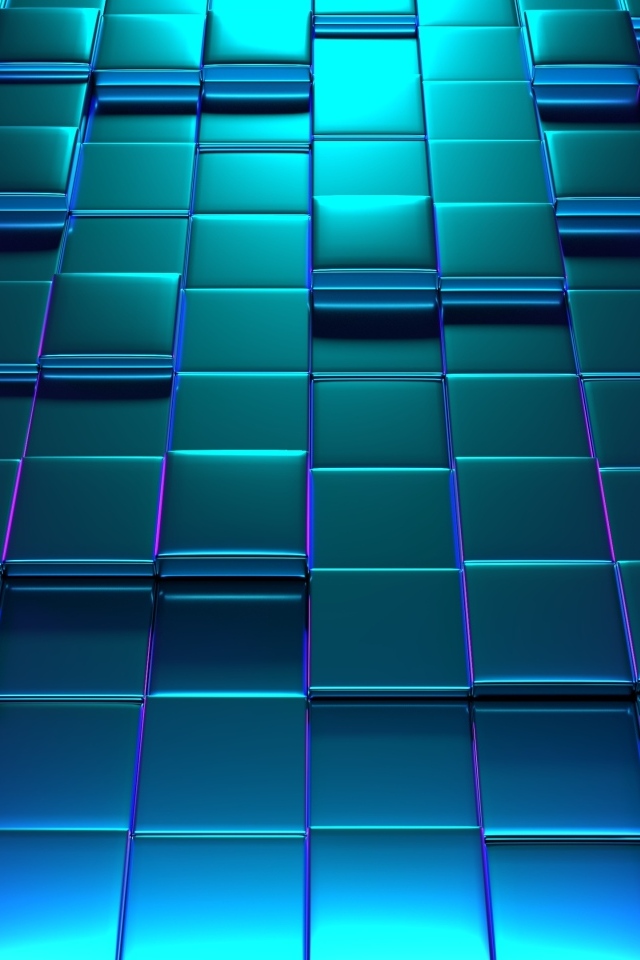 Голубые стальные 3д кубы