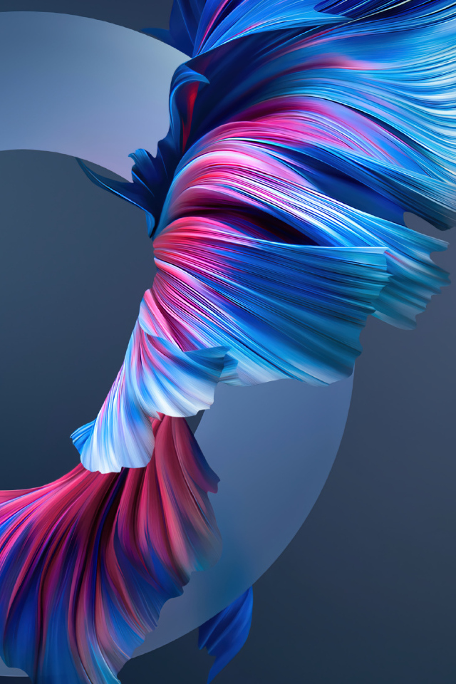 Круг и разноцветные волны на сером фоне