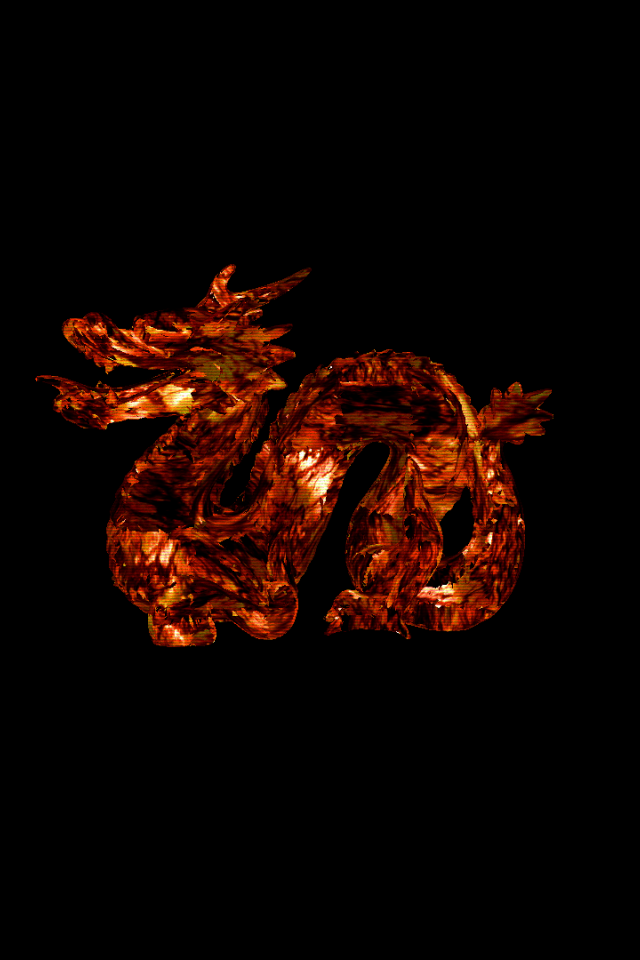 Огненный 3д дракон на черном фоне