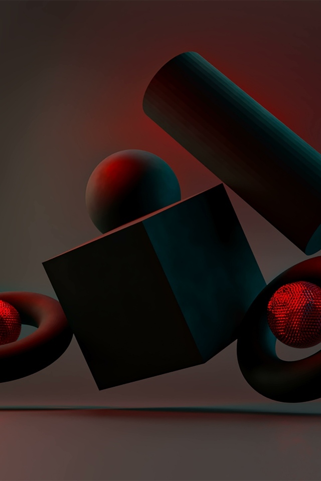 Геометрические 3д фигуры парят в воздухе