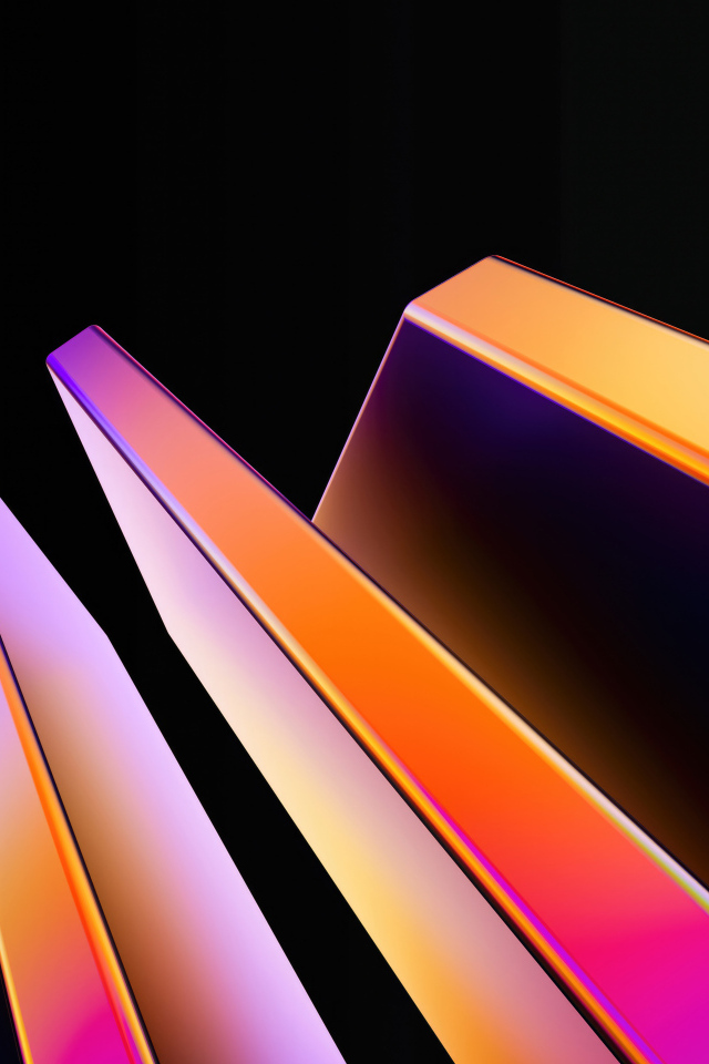 Геометрические неоновые фигуры на черном фоне