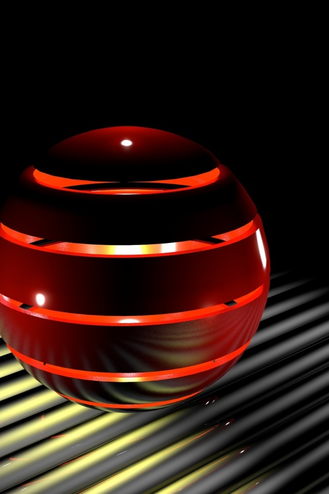 Светящийся 3д шар на черной решетке