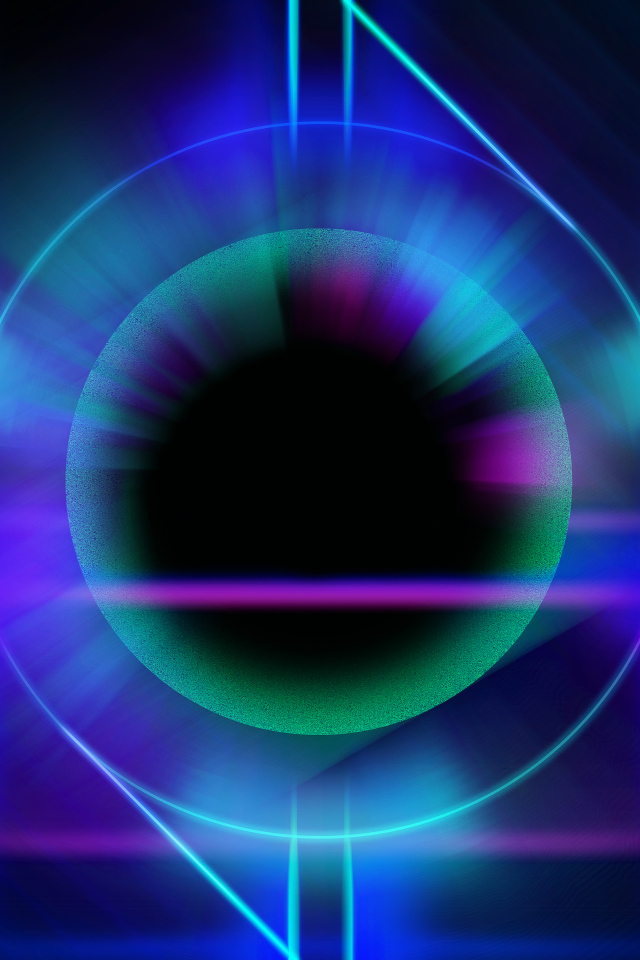 Светящийся неоновый абстрактный круг