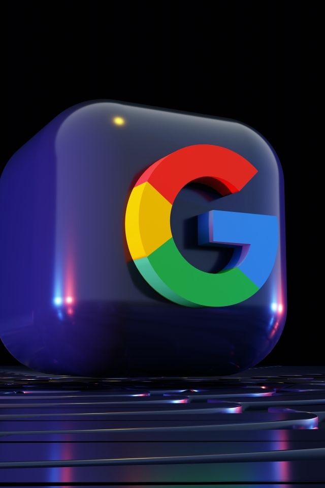 Значок браузера гугл на синем кубе, 3д графика