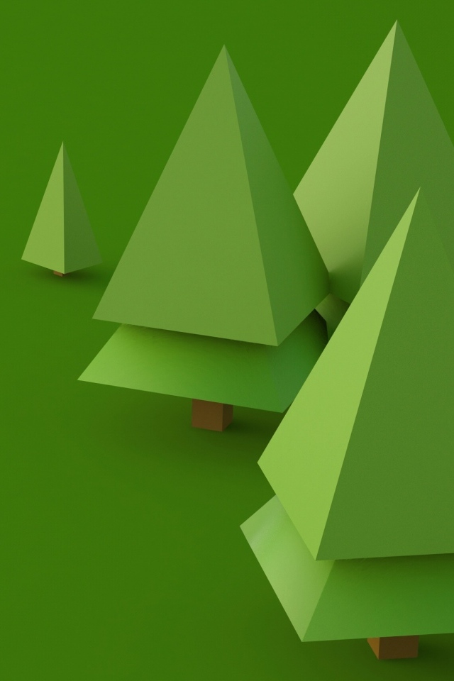 Зеленые геометрические 3д елки