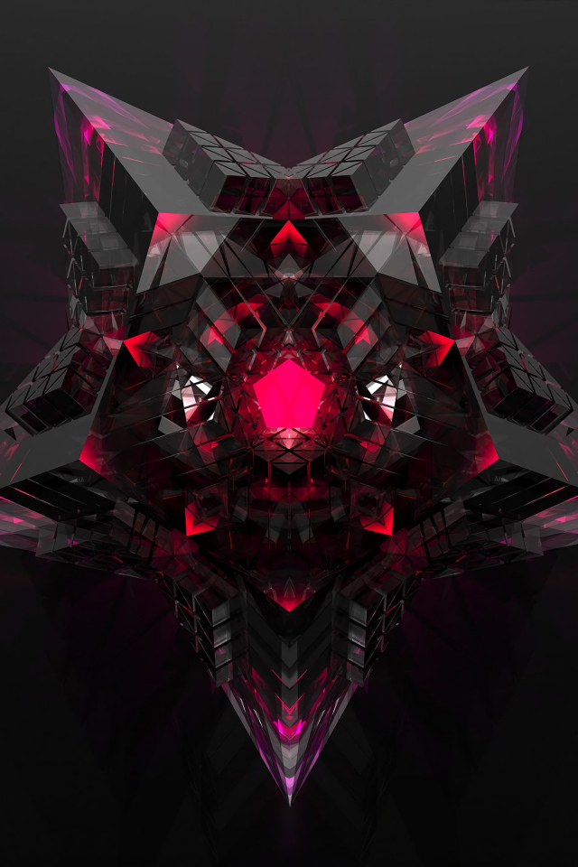 Большая 3д звезда на черном фоне