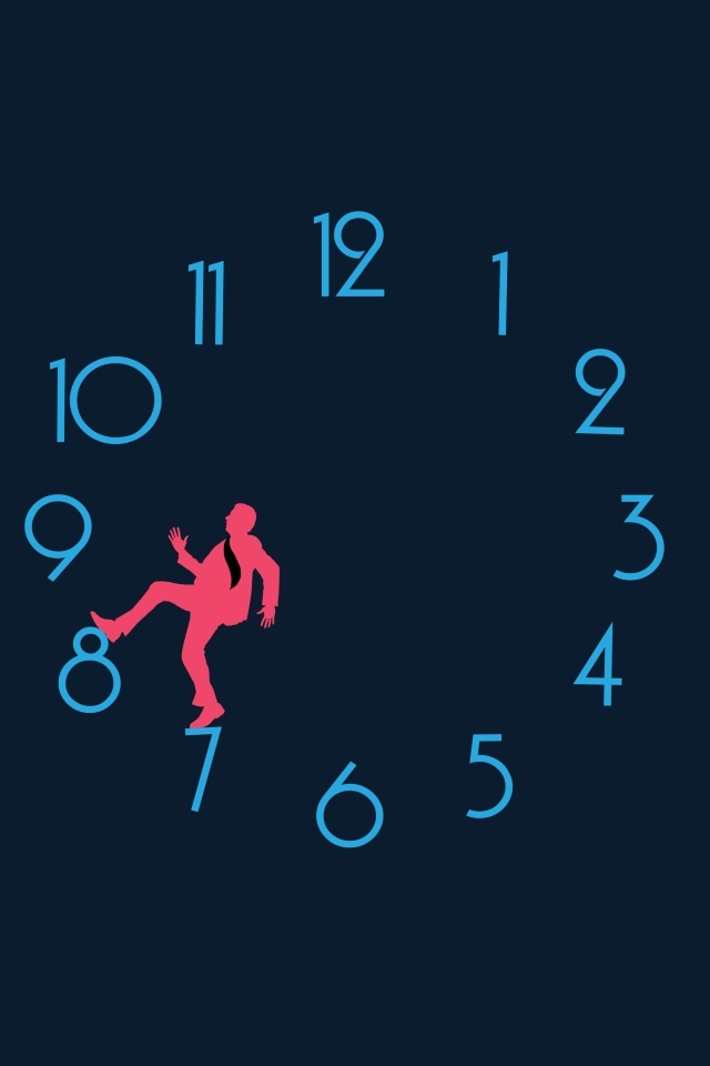 Человек бежит по циферблату часов