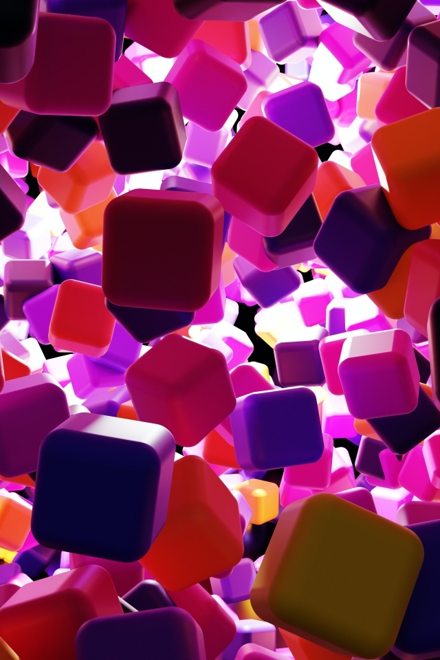 Много разноцветных кубиков 3д графика