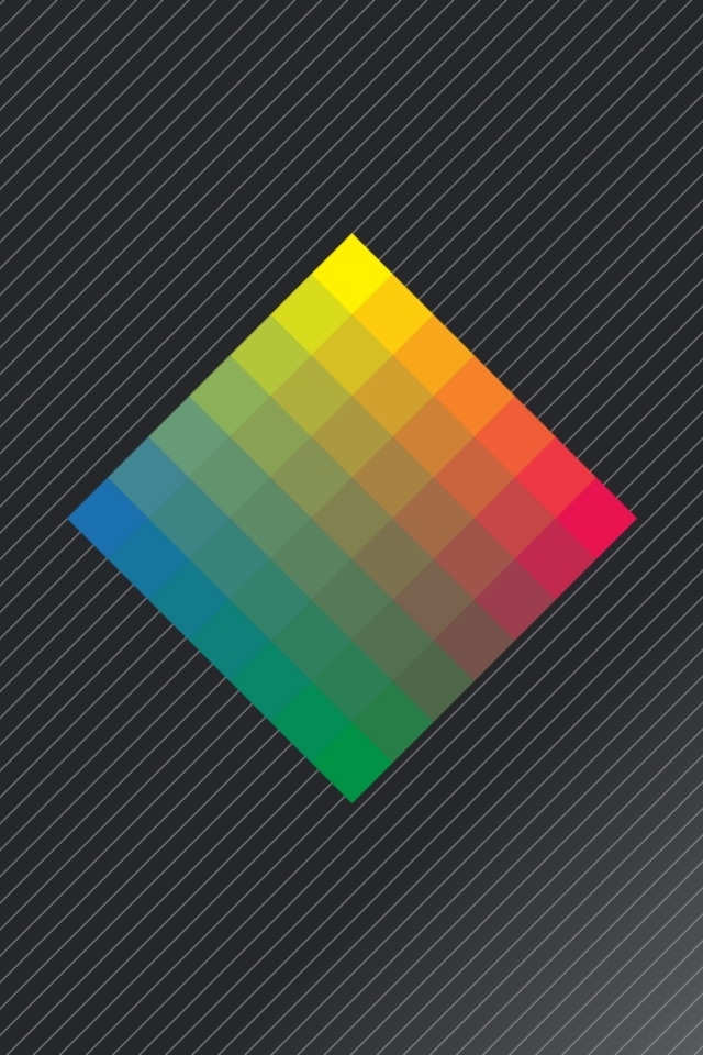 Разноцветный ромб на сером фоне