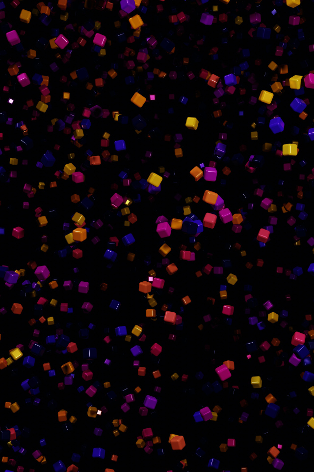 Разноцветные абстрактные кубики в воздухе