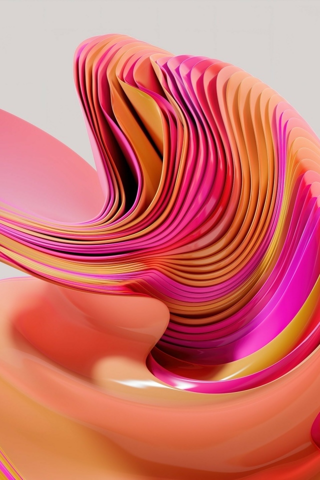 Розовые и оранжевые краски на сером фоне