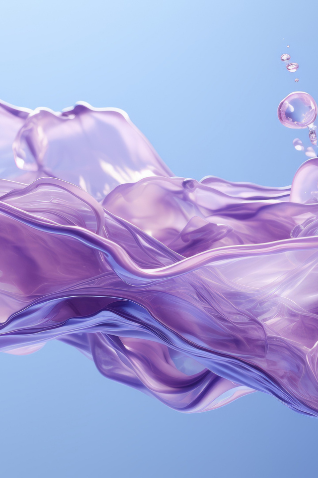 Фиолетовая абстракция краска на голубом фоне