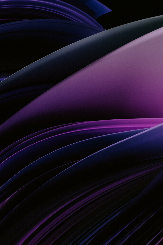 Фиолетовые абстрактные лепестки на черном фоне