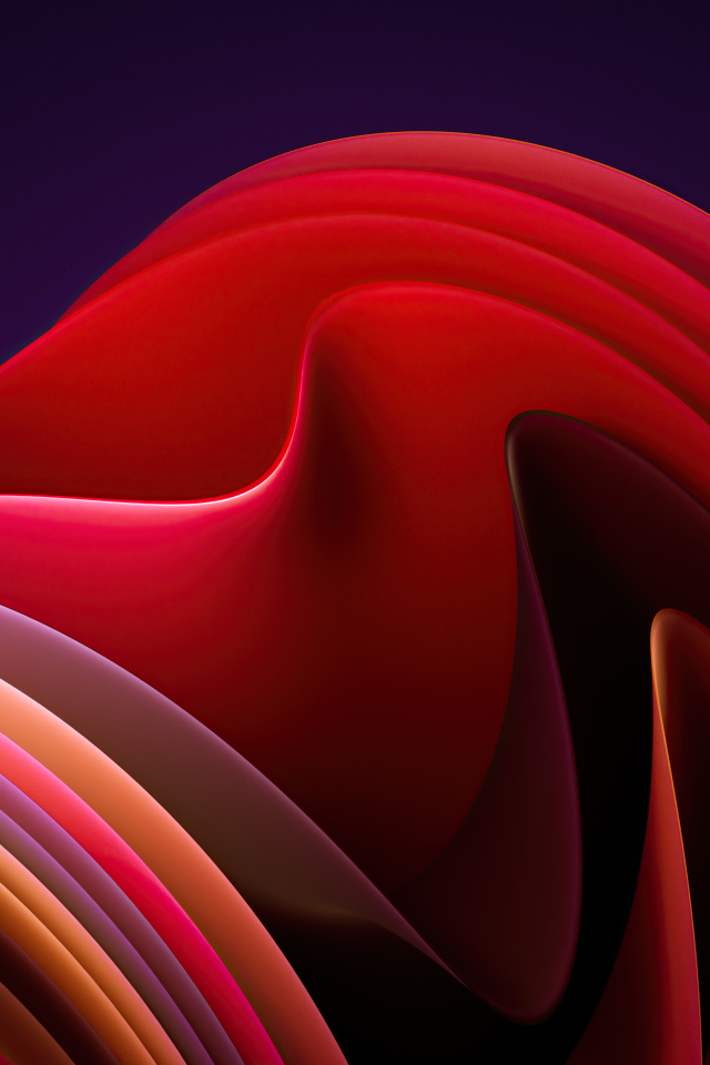 Красные волны на фиолетовом фоне абстракция