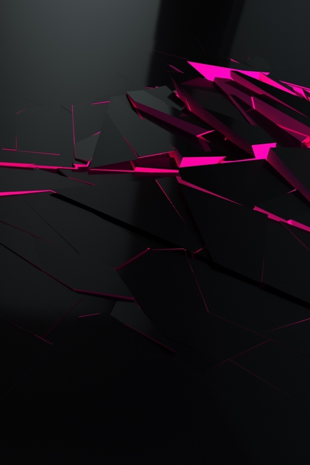 Осколки разбитого черного стекла 3д графика