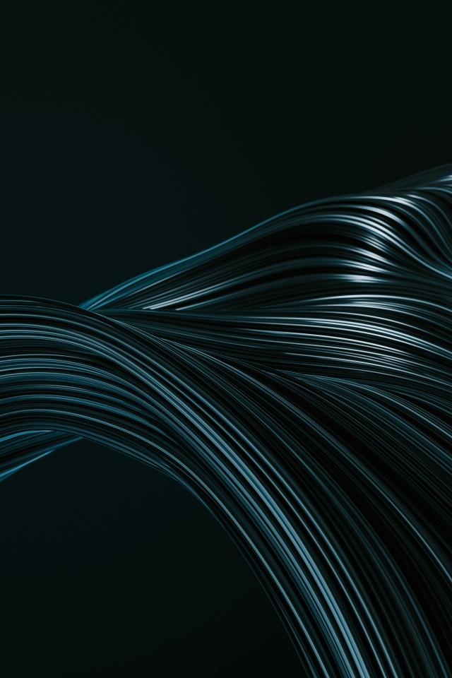 Плавные волнистые линии на черном фоне