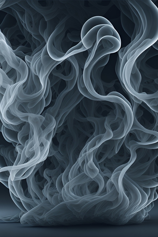 Густой белый дым на сером фоне