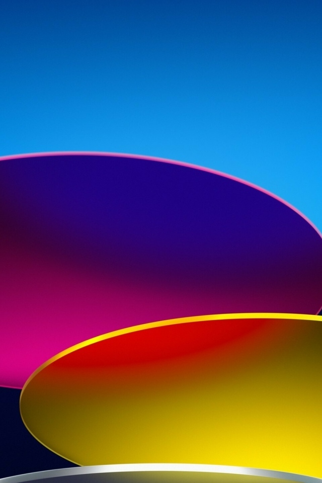 Три разноцветных круга на синем фоне, 3д