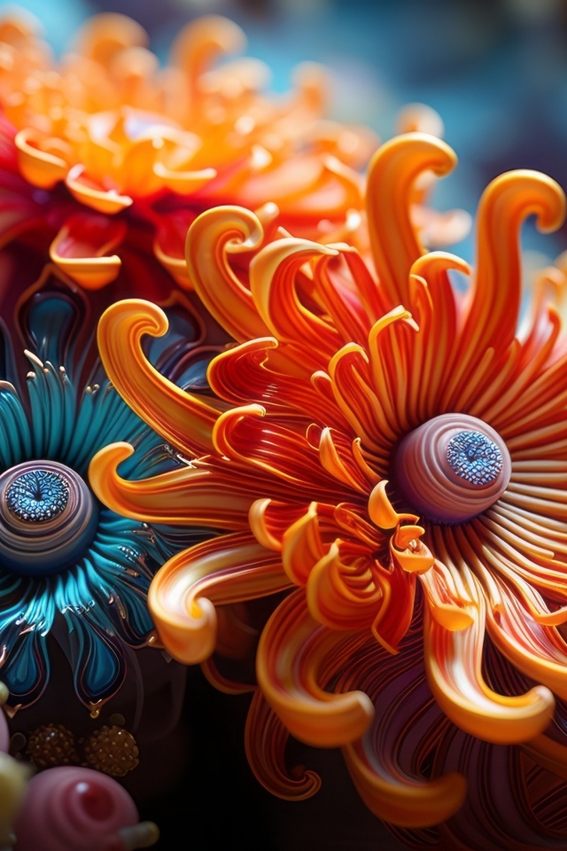 Необычные абстрактные лесные цветы