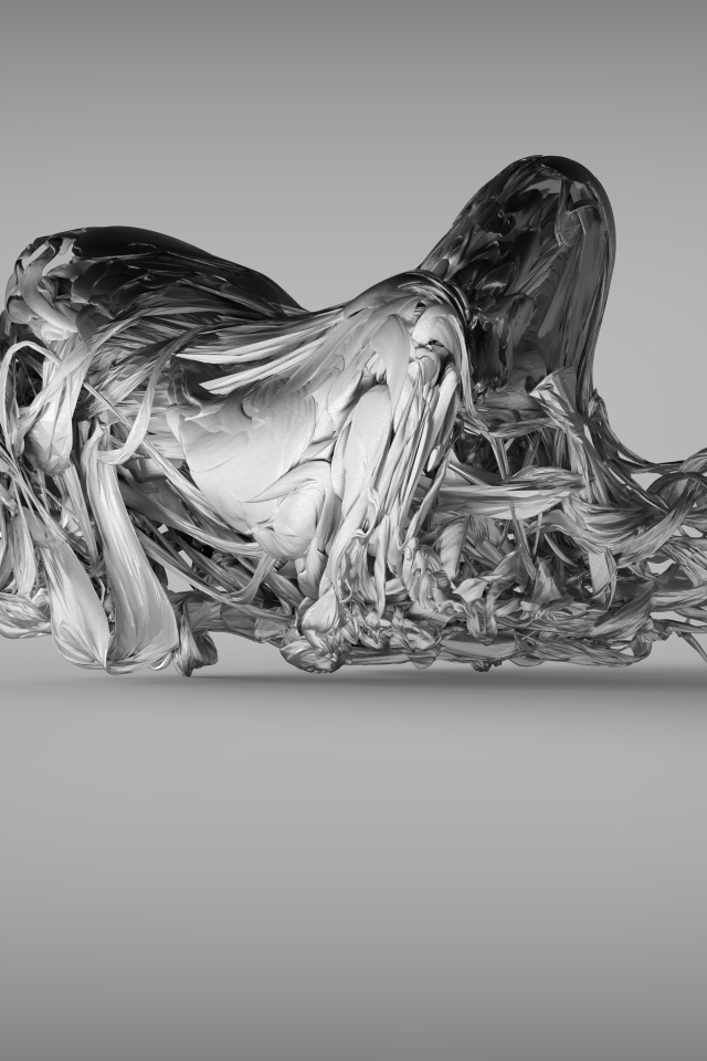 Необычный арт объект на сером фоне