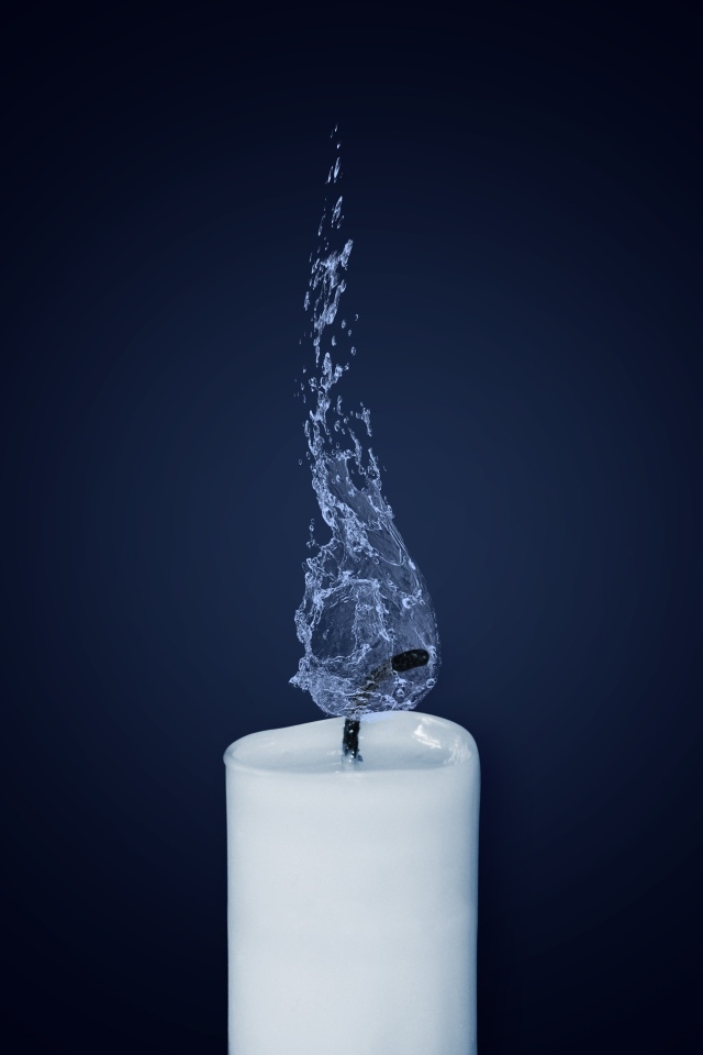 Водяное пламя белой свечи 3д графика