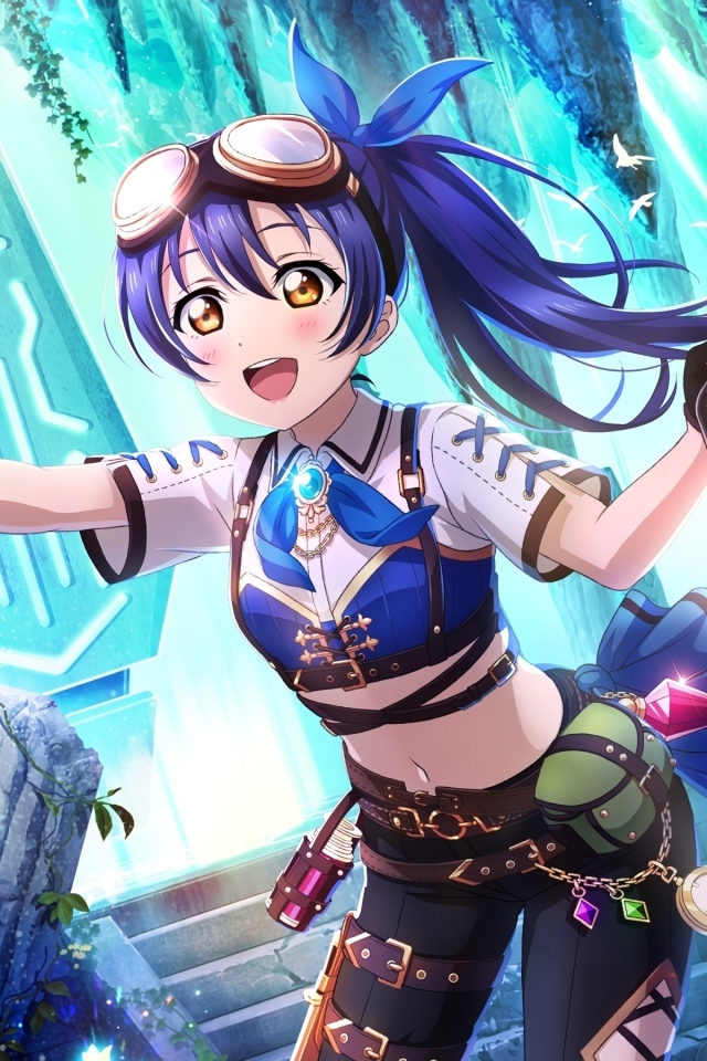 Девушка аниме с фонарем в руке