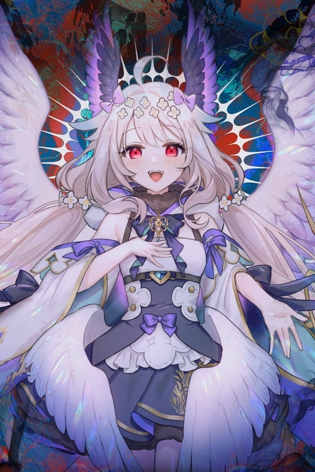 Девушка аниме с крыльями ангела