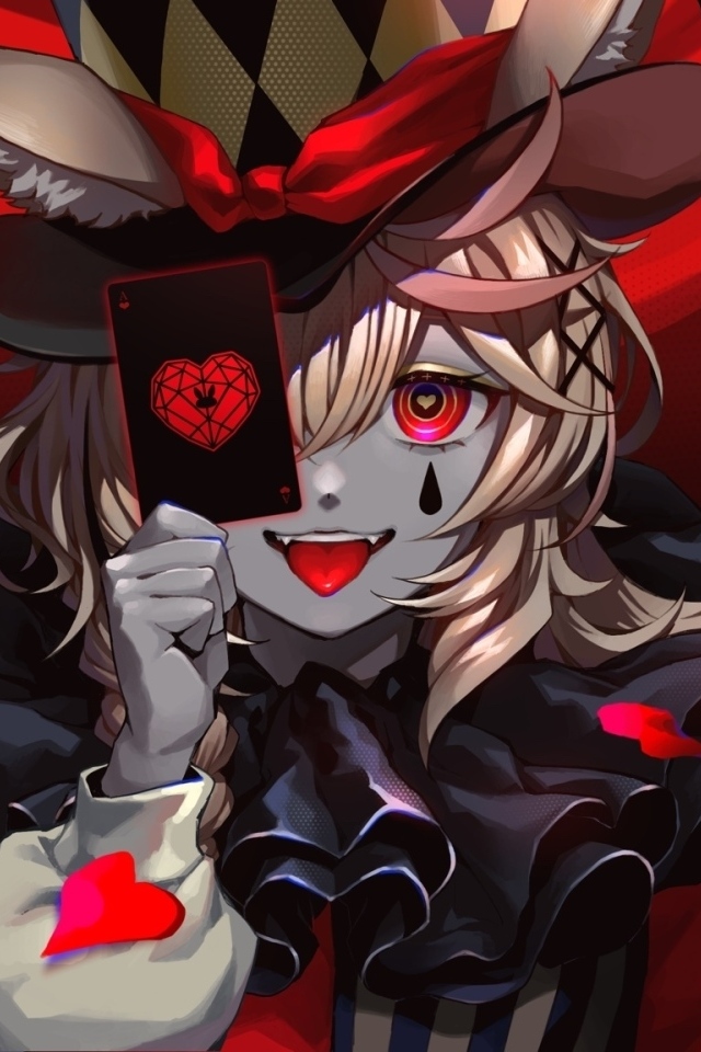 Девушка аниме с картой и шариками