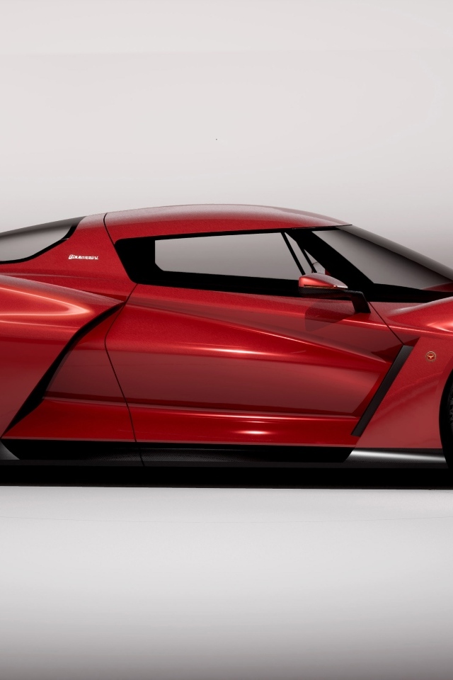 Красный автомобиль Bizzarrini The Giotto вид сбоку