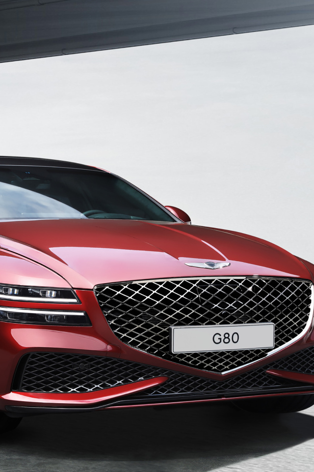 Стильный Genesis G80 Sport 2023 года вид спереди