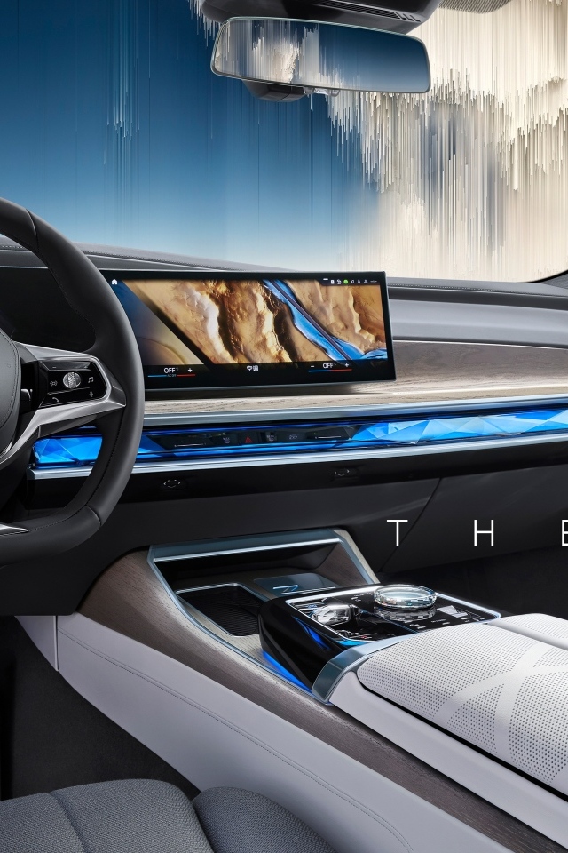 The interior of the new BMW I7 electric car